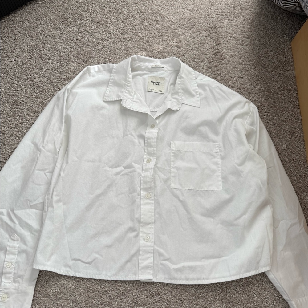 Abercrombie & Fitch Oversized White Button Down Shirt